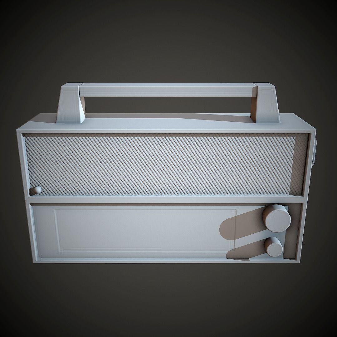 Old Radio PBR Low Poly Low-poly 3D model_11