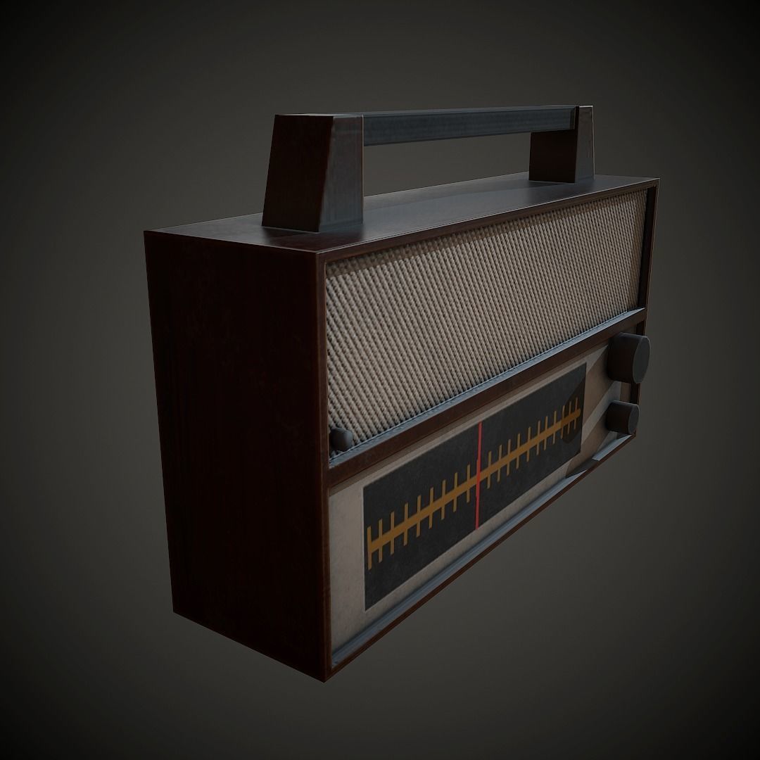 Old Radio PBR Low Poly Low-poly 3D model_3