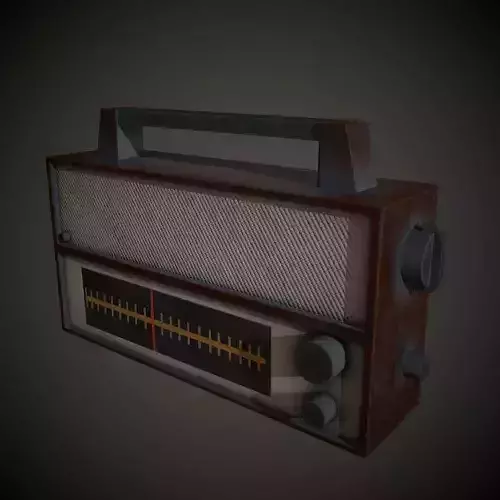 Old Radio PBR Low Poly Low-poly 3D model