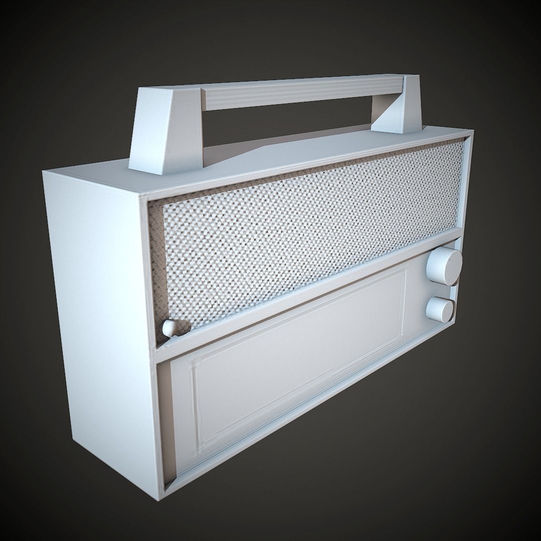 Old Radio PBR Low Poly Low-poly 3D model_12