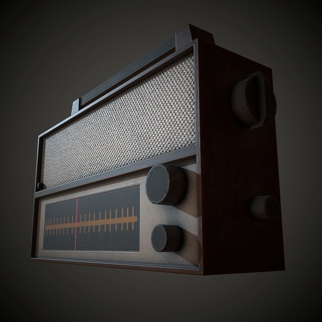 Old Radio PBR Low Poly Low-poly 3D model_4