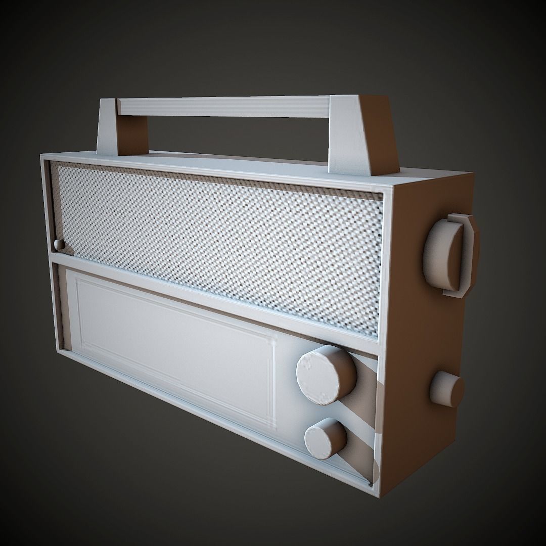 Old Radio PBR Low Poly Low-poly 3D model_9