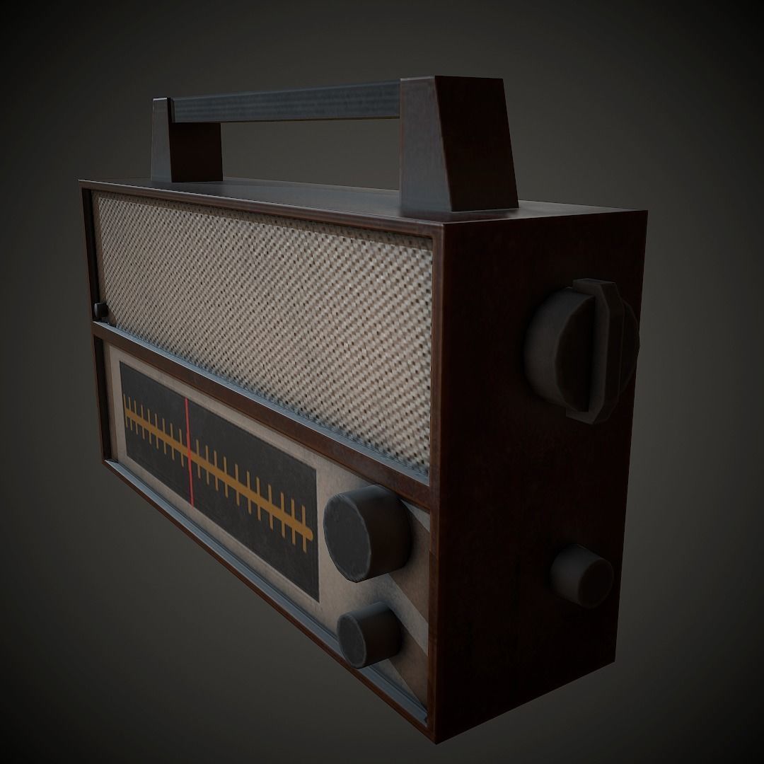 Old Radio PBR Low Poly Low-poly 3D model_2