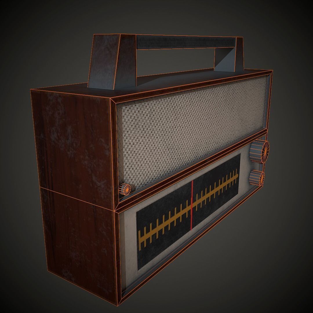 Old Radio PBR Low Poly Low-poly 3D model_6