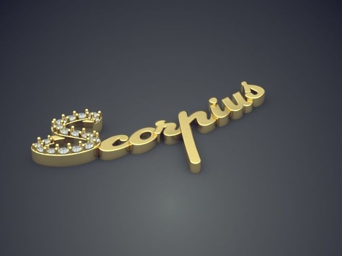 Scorpius Pendant With Diamonds CAD-5747 3D print model