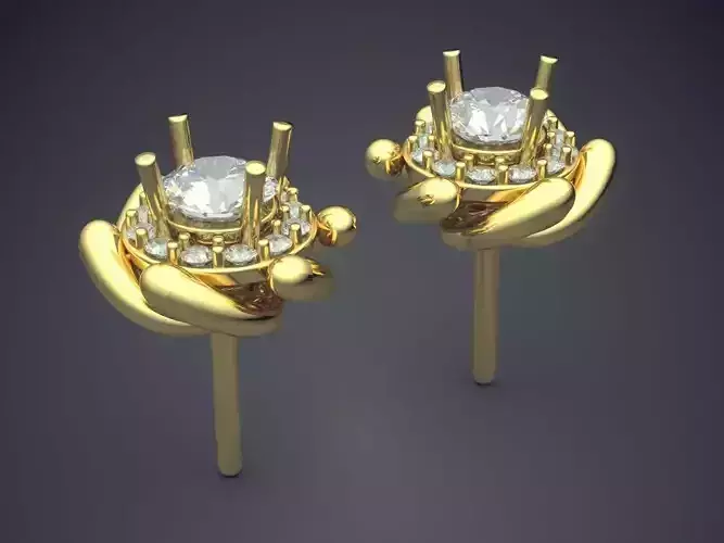 Earrings With Diamonds CAD-5736