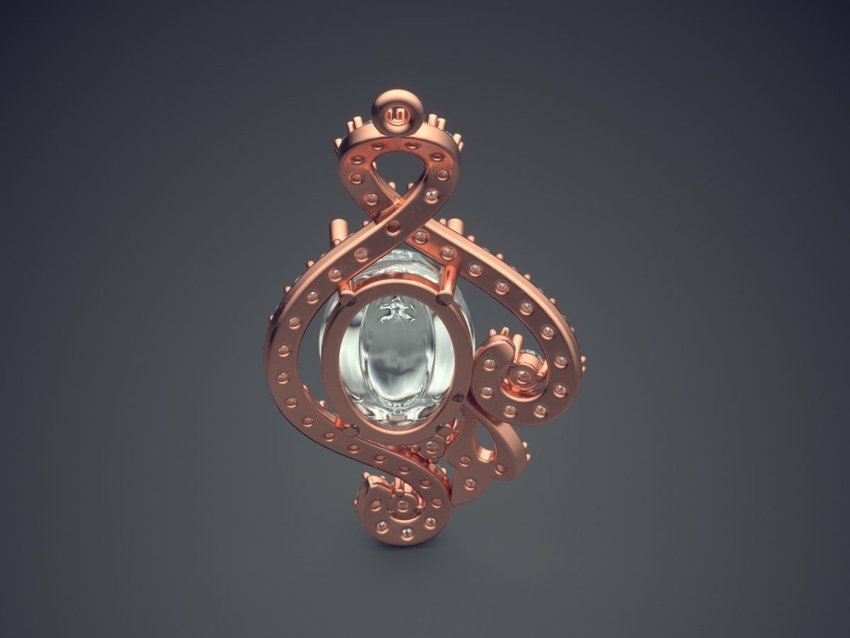 Pendant With Pearl And Diamonds CAD-5742 3D print model_2