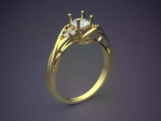 Engagement Ring With Diamonds CAD-5734