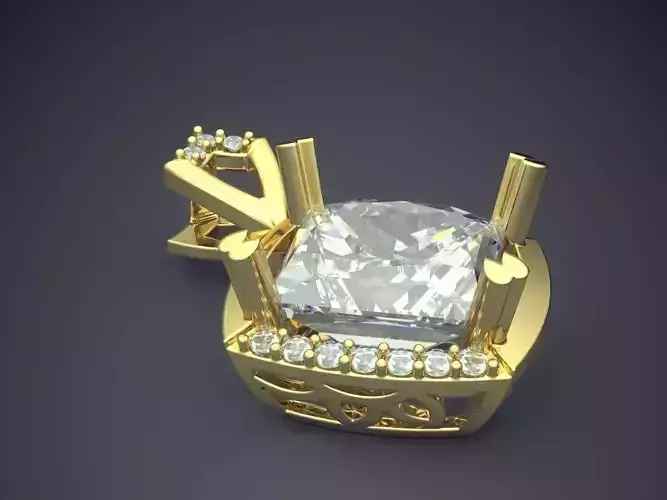 Pendant With Diamonds CAD-5727 3D print model