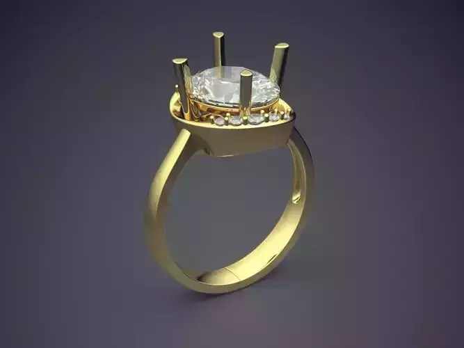 Ring With Diamonds CAD-5726 3D print model