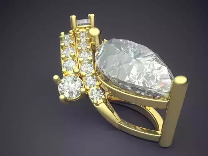 Pendant With Diamonds CAD-5729 3D print model