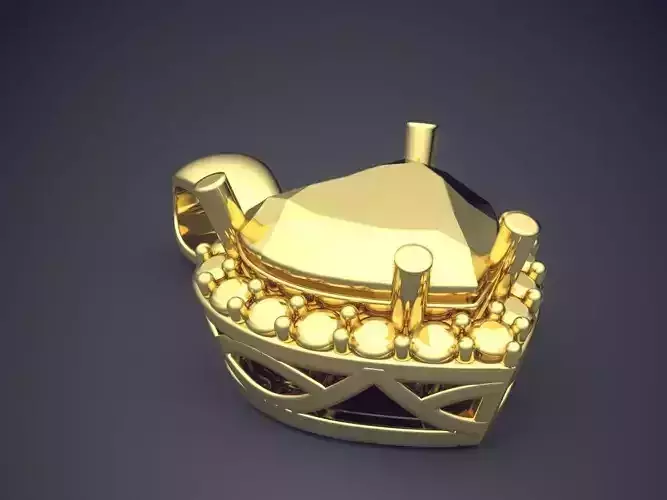 Heart Shape Pendant CAD-5723 3D print model