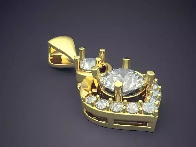 Pendant With Diamonds CAD-5720 3D print model