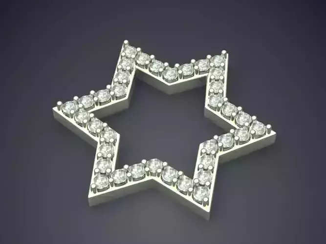 Star Shape Pendant With Diamonds CAD-5716