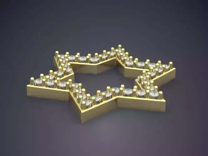 Star Shape Pendant With Diamonds CAD-5716