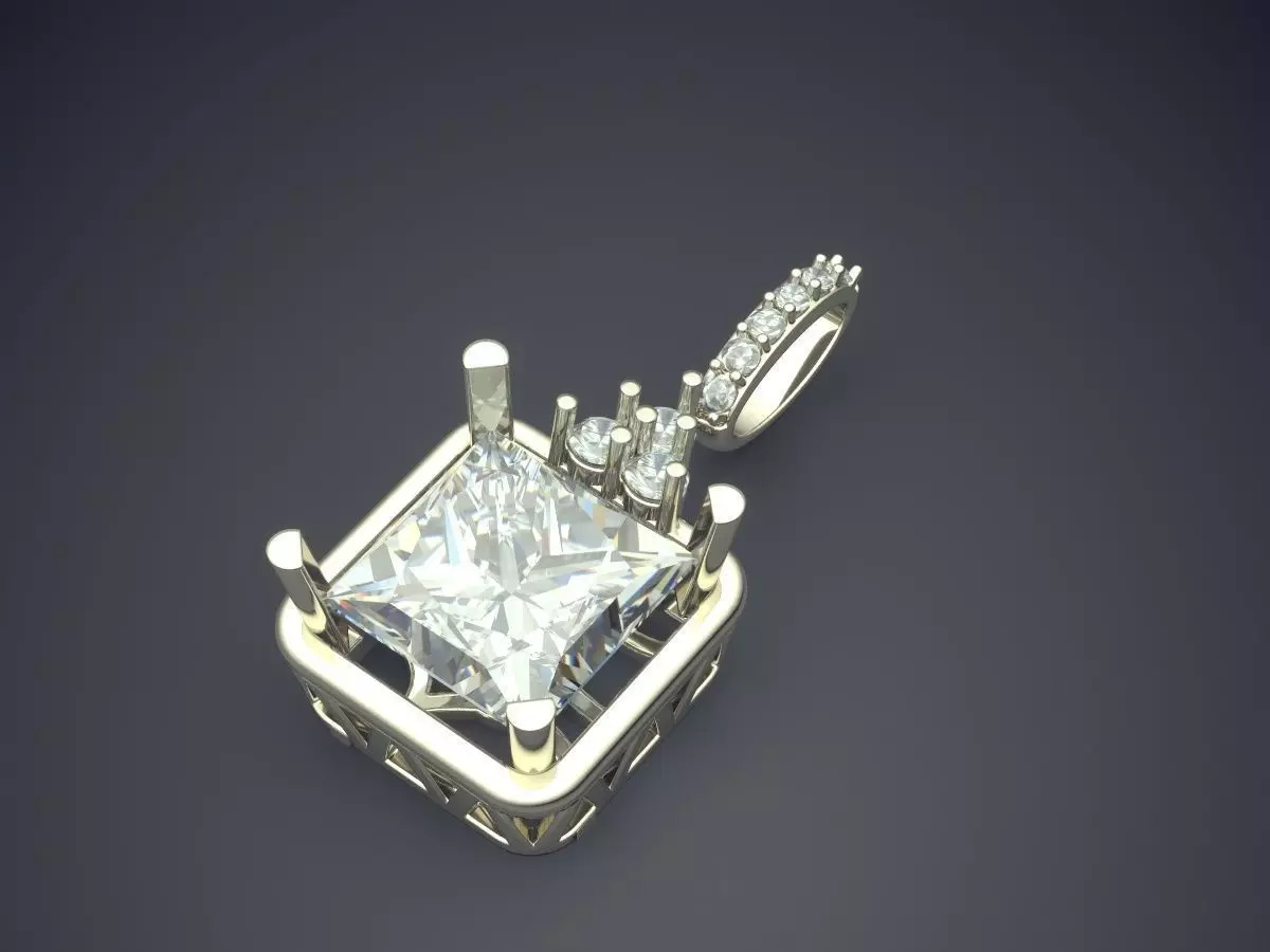 Pendant With Diamonds CAD-5714 3D print model_1