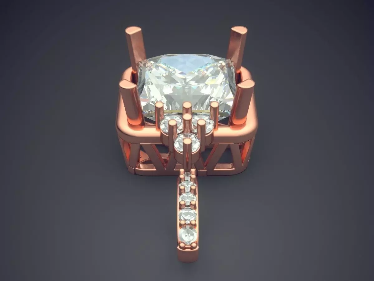 Pendant With Diamonds CAD-5714 3D print model_2