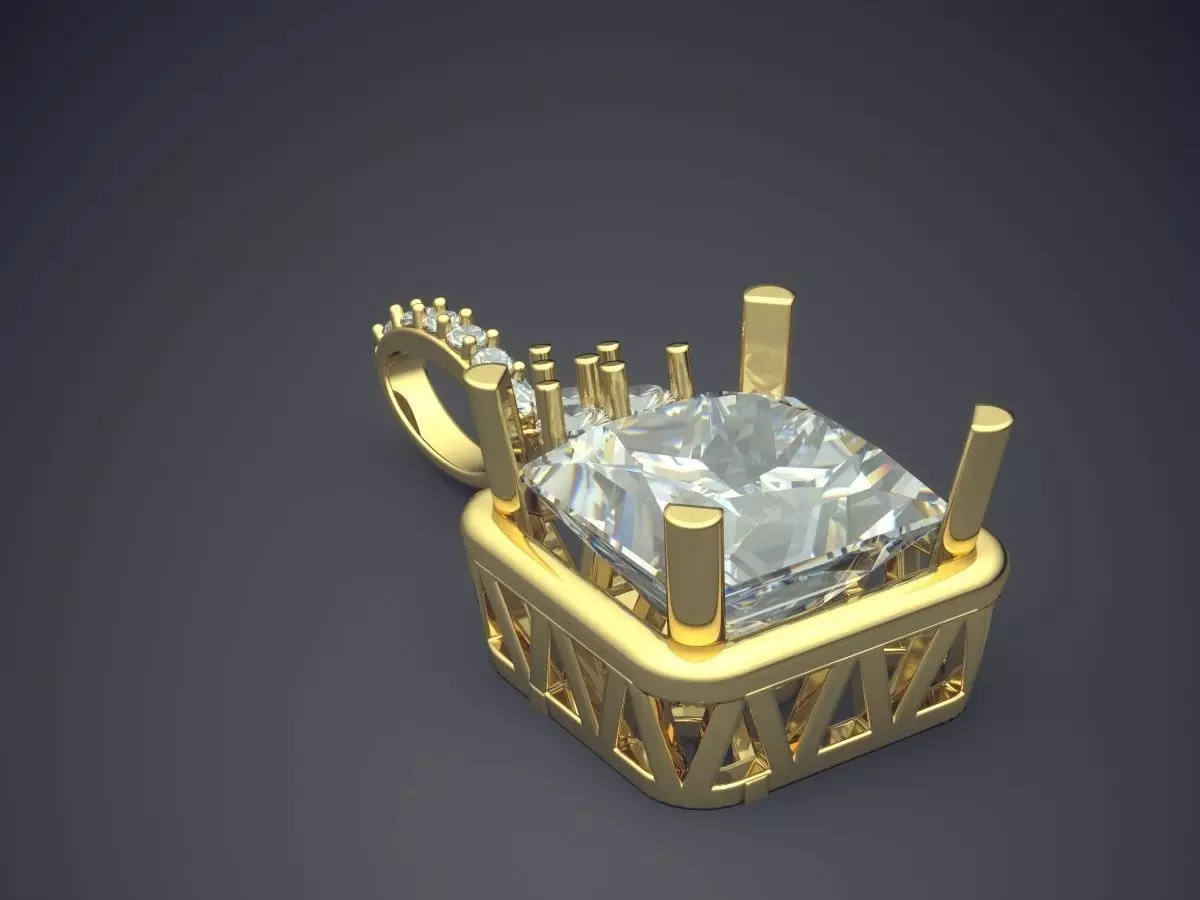 Pendant With Diamonds CAD-5714 3D print model_0