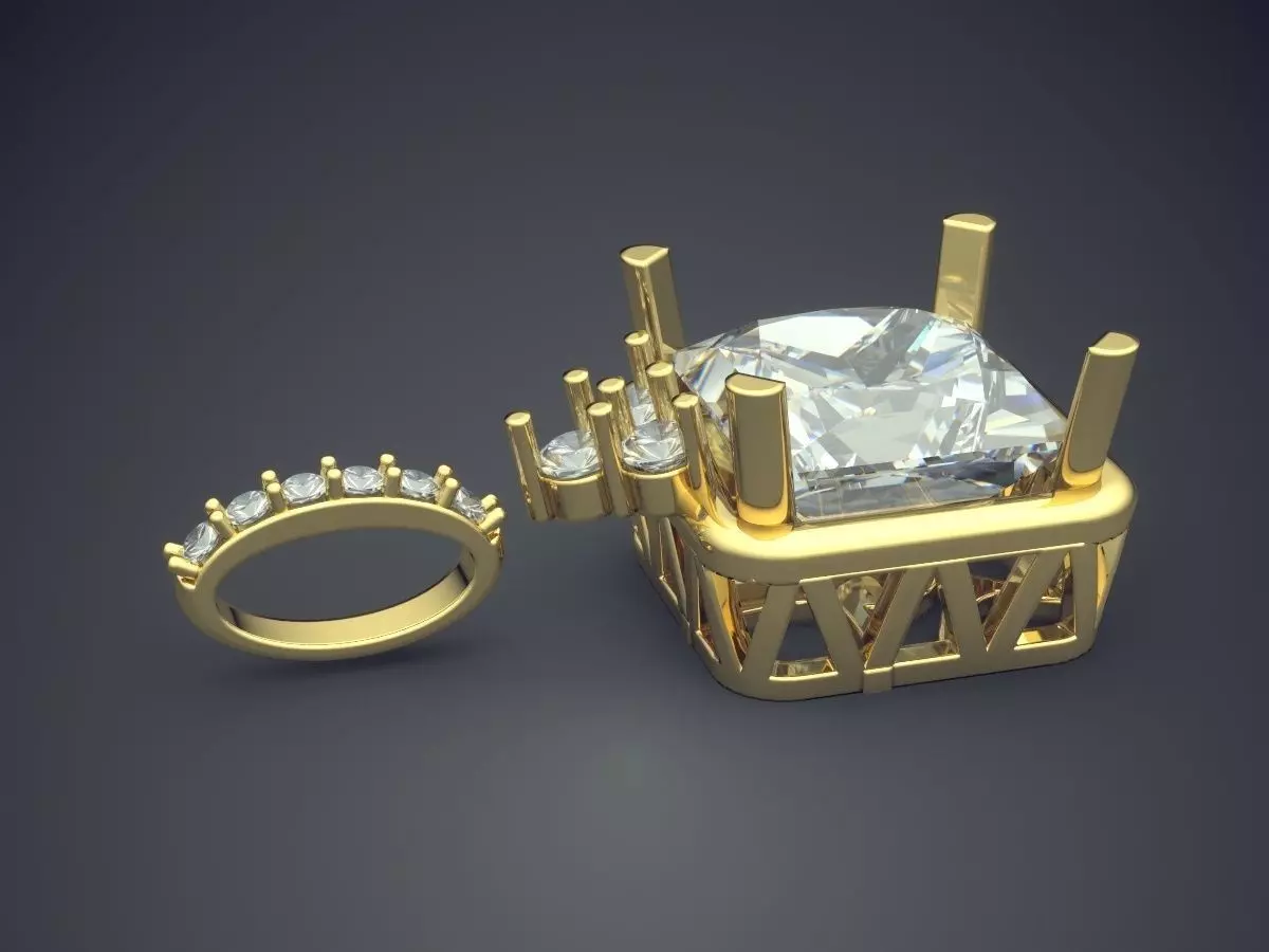 Pendant With Diamonds CAD-5714 3D print model_3