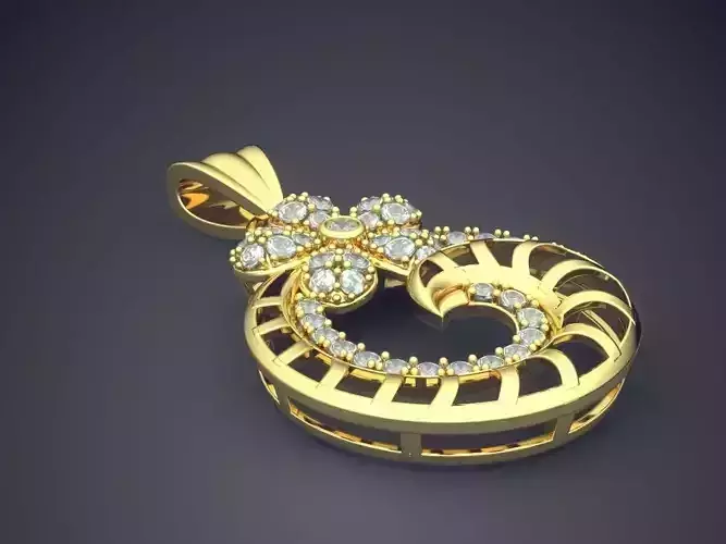 Pendant With Diamonds CAD-5706 3D print model