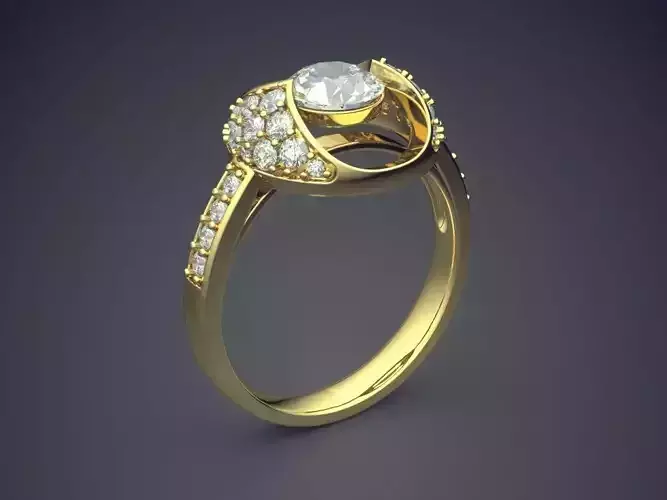Ring With Diamonds CAD-5698 3D print model