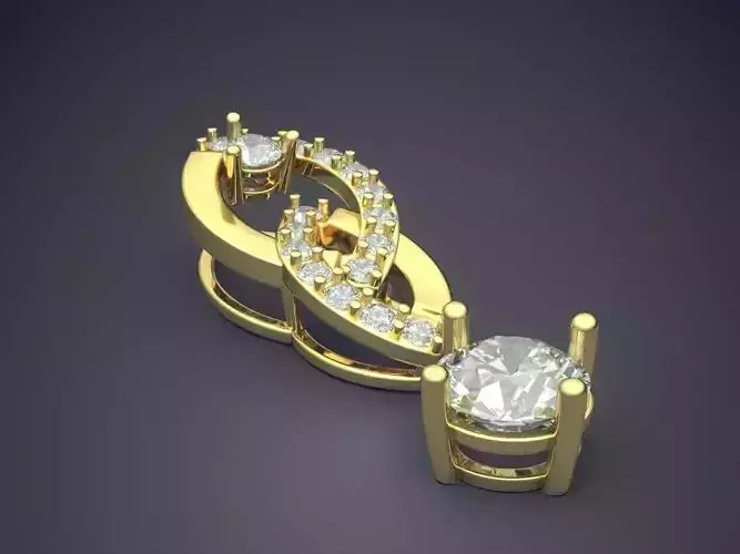 Pendant With Diamonds CAD-5693 3D print model