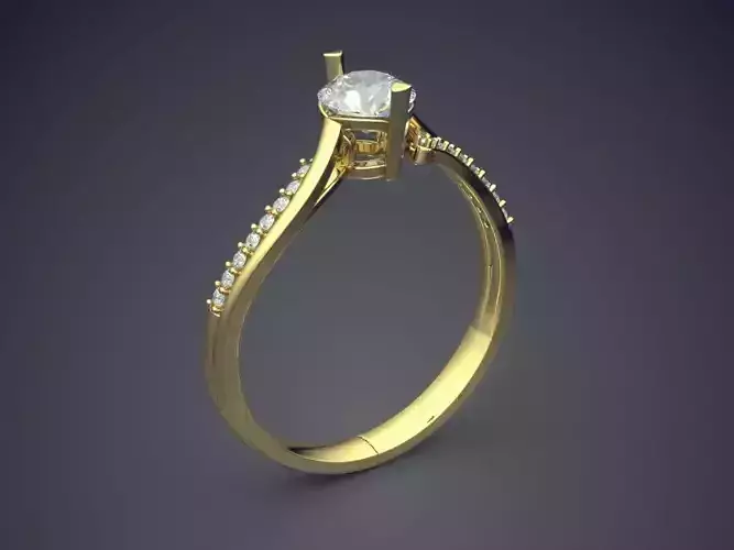Interestingly Shaped Engagement Ring CAD 5681