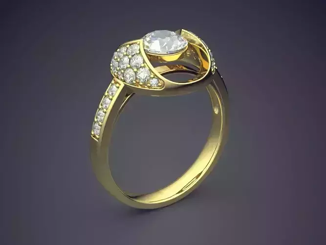 Engagement Ring With Diamonds CAD-5679