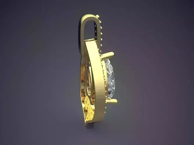 Pendant With Big Diamond In The Middle And Tiny Diamonds On Sides CAD 5682