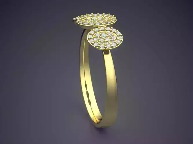 Ring With Three Circle Ornaments On Top CAD 5672