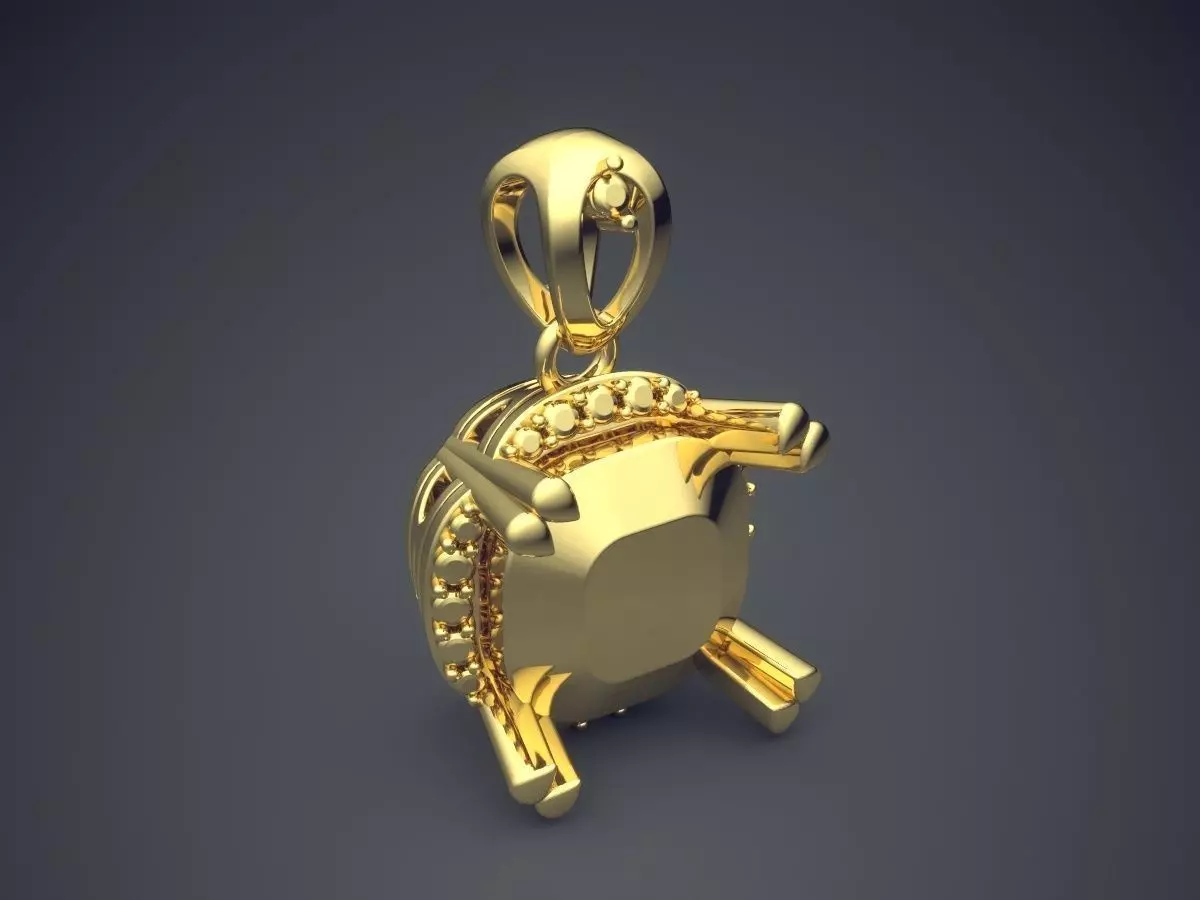 Small Pendant With Square Ornament CAD 5669 3D print model_0