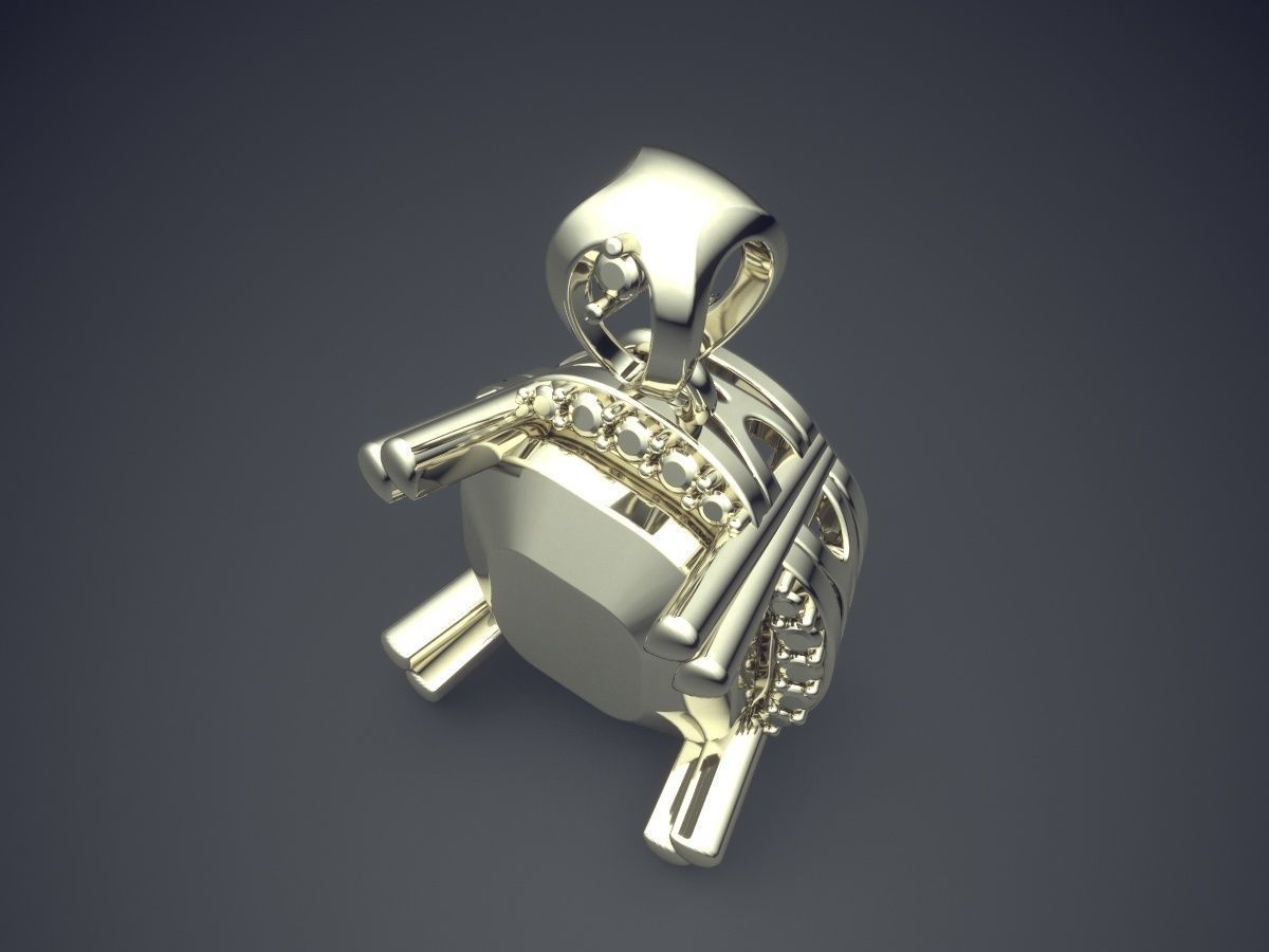 Small Pendant With Square Ornament CAD 5669 3D print model_1