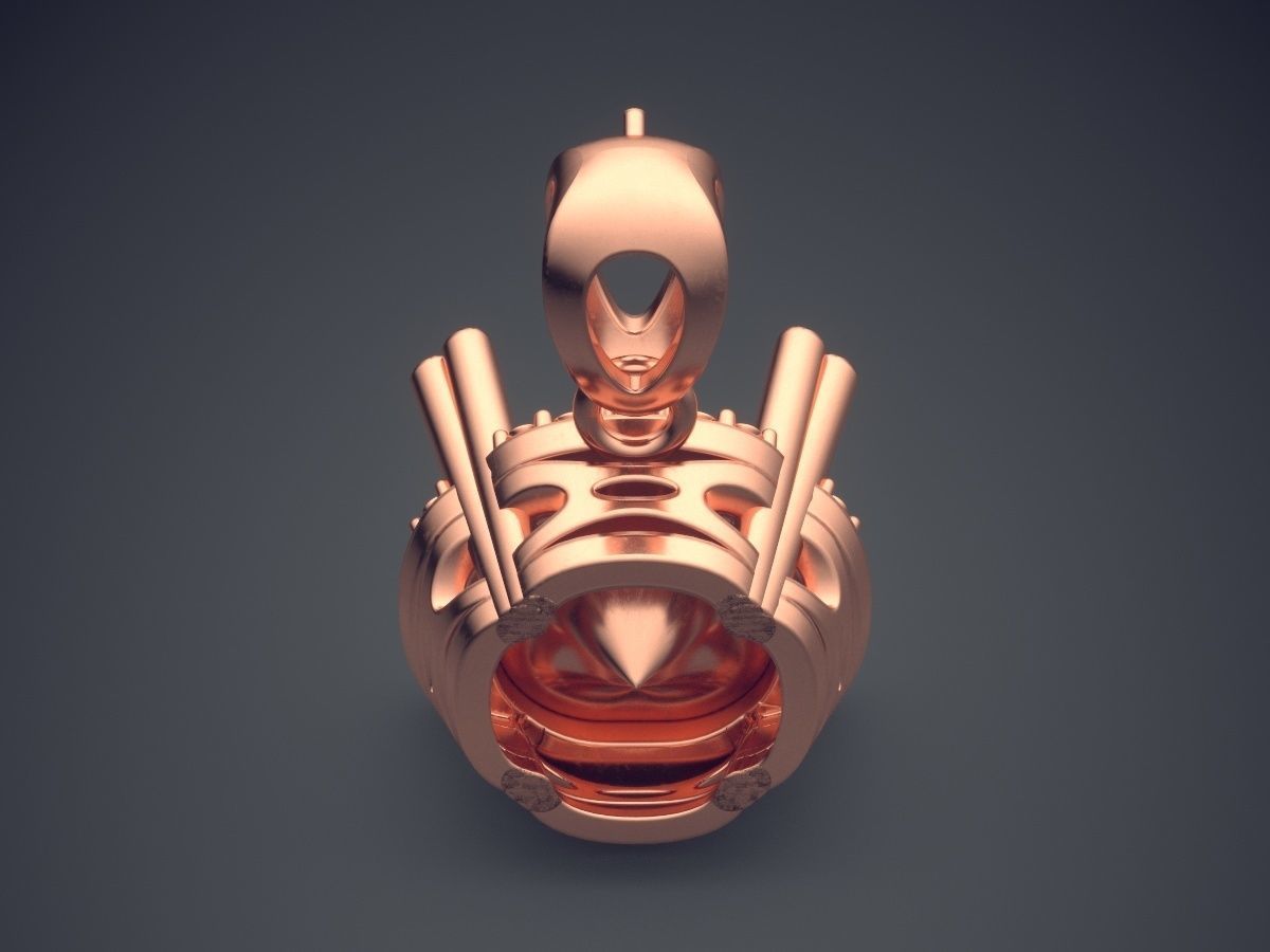 Small Pendant With Square Ornament CAD 5669 3D print model_2