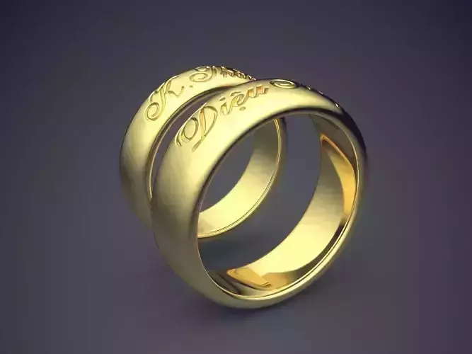 Engraved Engagement Rings CAD-5665