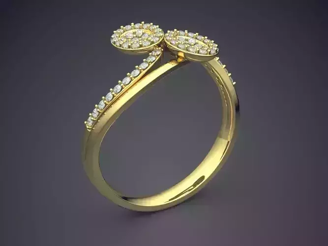 Curved Engagement Ring CAD-5668