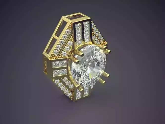 Pendant With Diamonds CAD-5671 3D print model