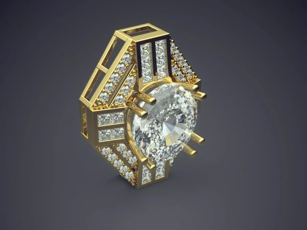 Pendant With Diamonds CAD-5671 3D print model_0