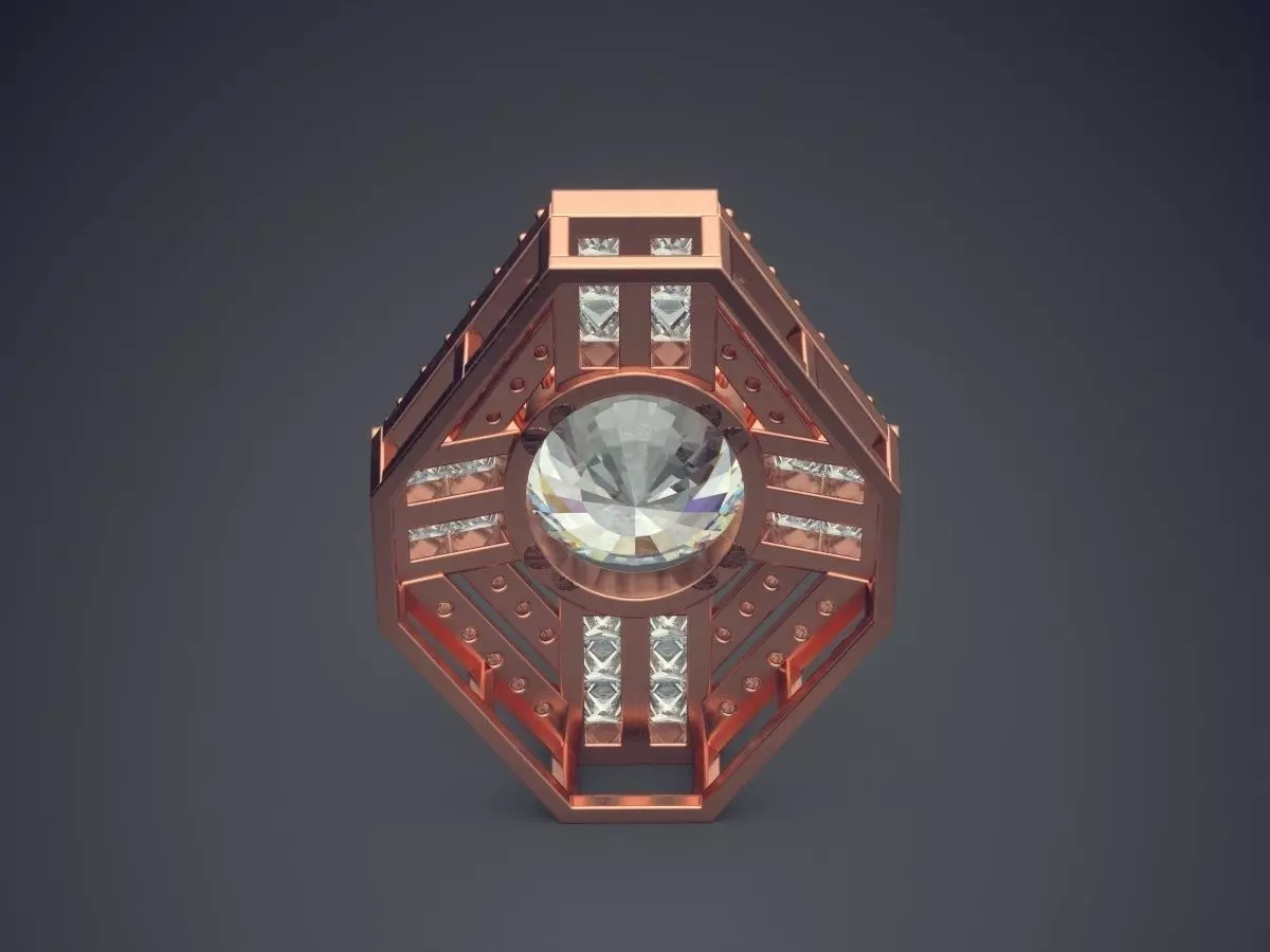 Pendant With Diamonds CAD-5671 3D print model_2