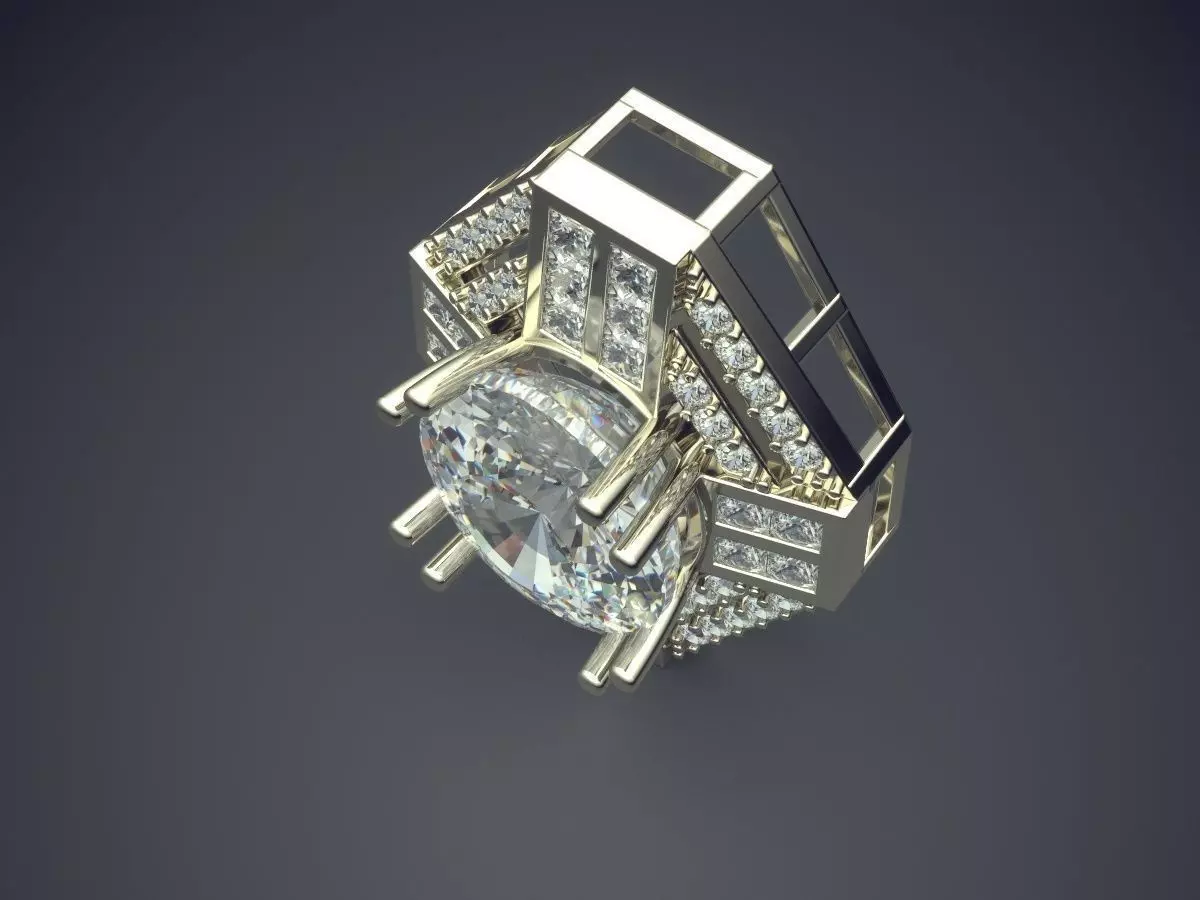 Pendant With Diamonds CAD-5671 3D print model_1