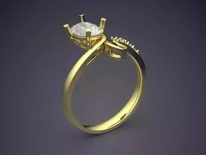 Engagement Ring With Diamonds CAD-5663