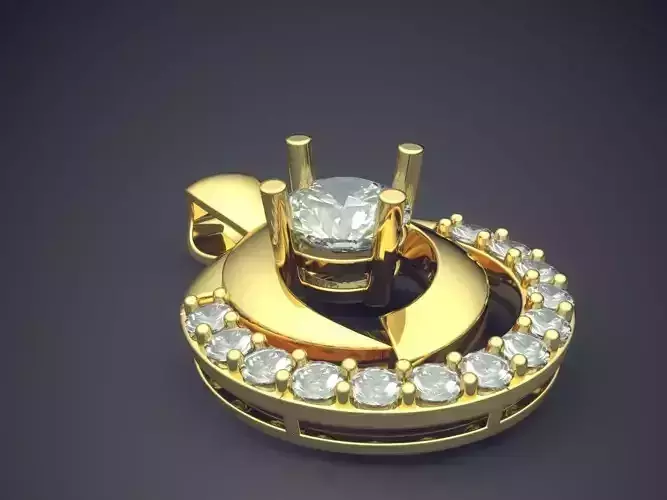 Pendant With Diamonds CAD-5662 3D print model