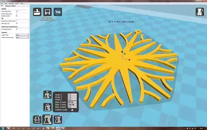 Snowflake on computer screen 3D print model