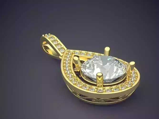 Luxurious Pendant With Diamonds CAD-5664 3D print model