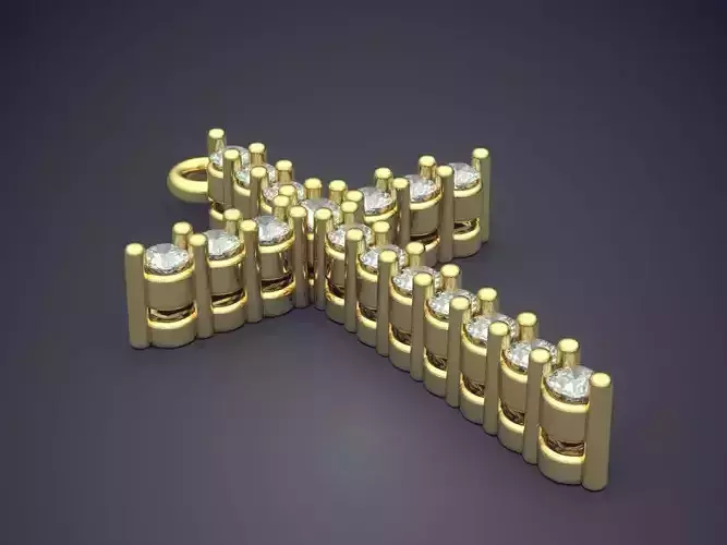 Cross Pendant with Diamonds CAD-5653