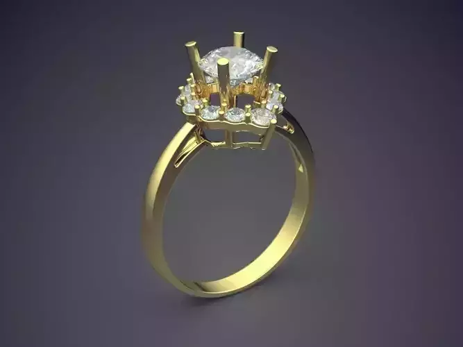 Engagement Ring With Diamonds CAD-5650