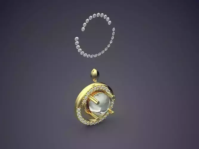 Small Pendant With Diamond In The Middle CAD 5651