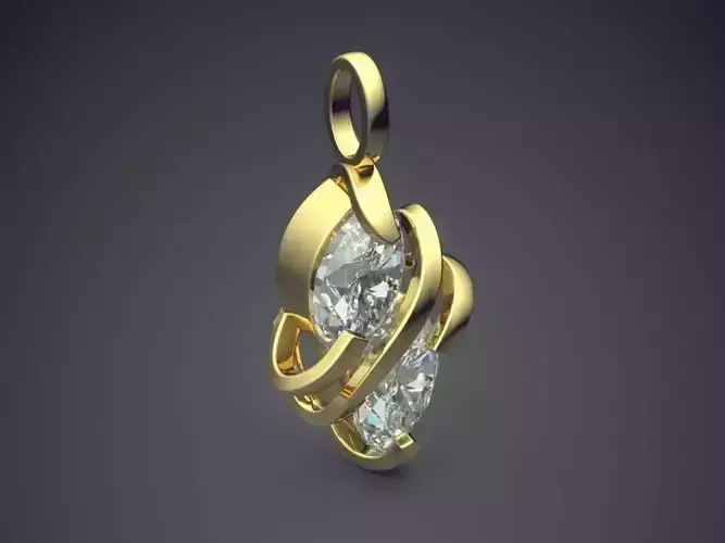 Pendant With Diamonds CAD-5647 3D print model