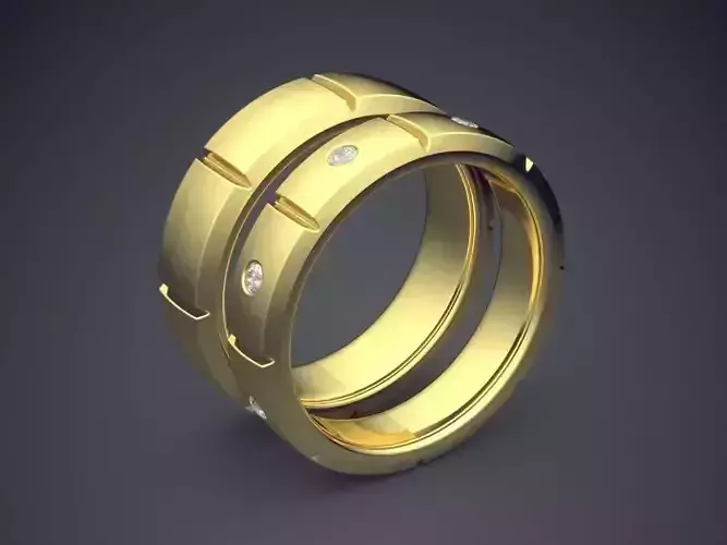 Simple Double Ring Combo CAD 5645 3D print model