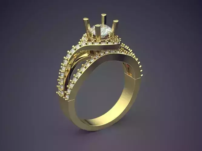 Engagement Ring With Diamonds CAD-5659