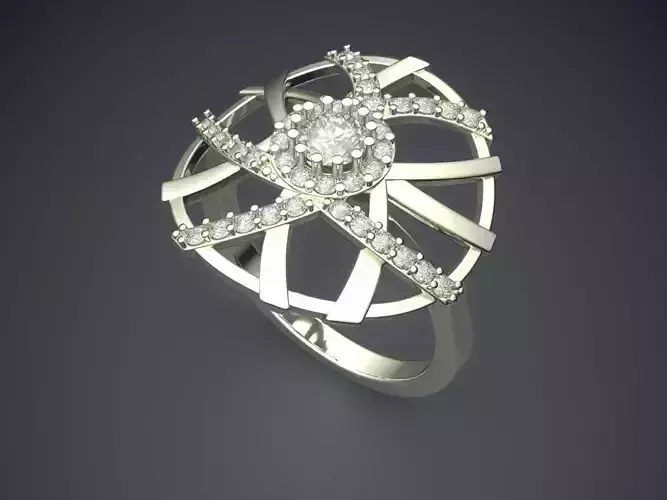 Unique Ring With Diamonds CAD-5646